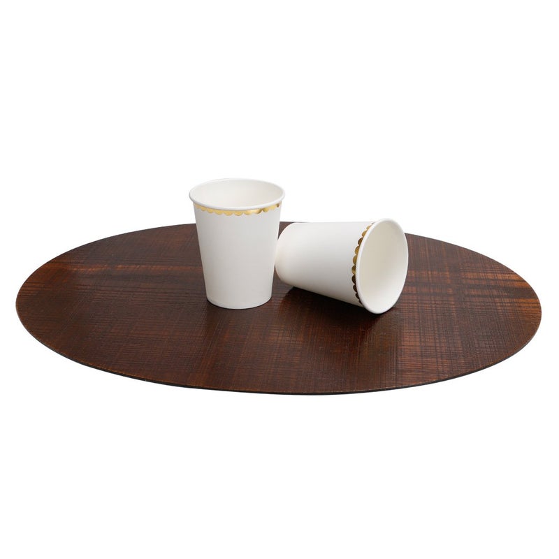Geeklife White Paper Cups with Sparkly Gold Foil Border,Disposable Gold Party Paper Cups 9 oz,40 pcs - Image 5